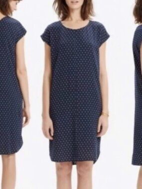 Madewell Navy Polkadot Dress, Size M / Medium